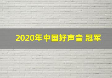 2020年中国好声音 冠军